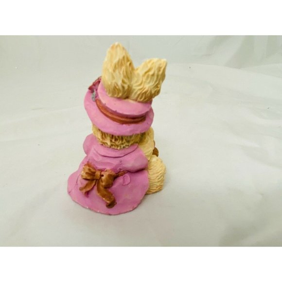 Estate Easter Decor, Bunny 3" Resin for small village-display Girl with eggs - Picture 3 of 9